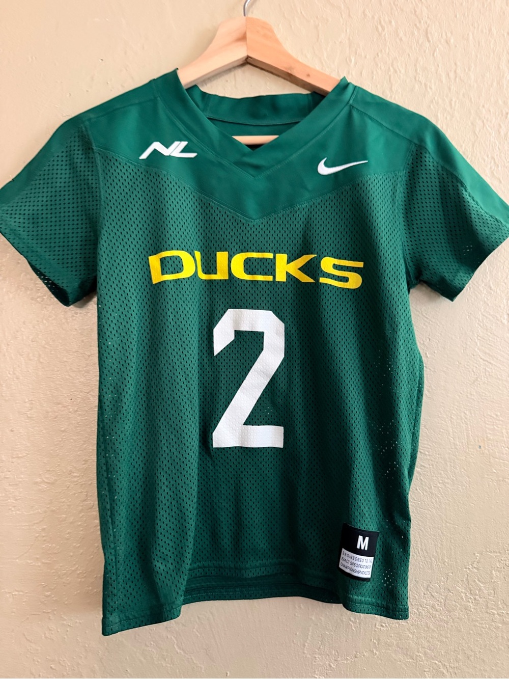 Nike Green Ducks #2 Youth Football Jersey